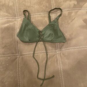 Green Lace-Up Bralette